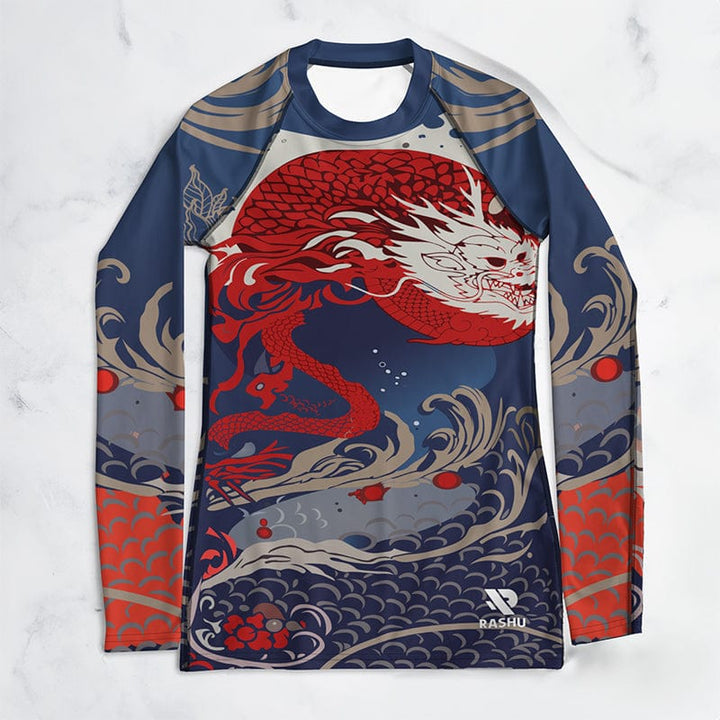 Rashguard Dragon Rouge - Femme Votre Rash Guard, Votre Mérite | Rashu