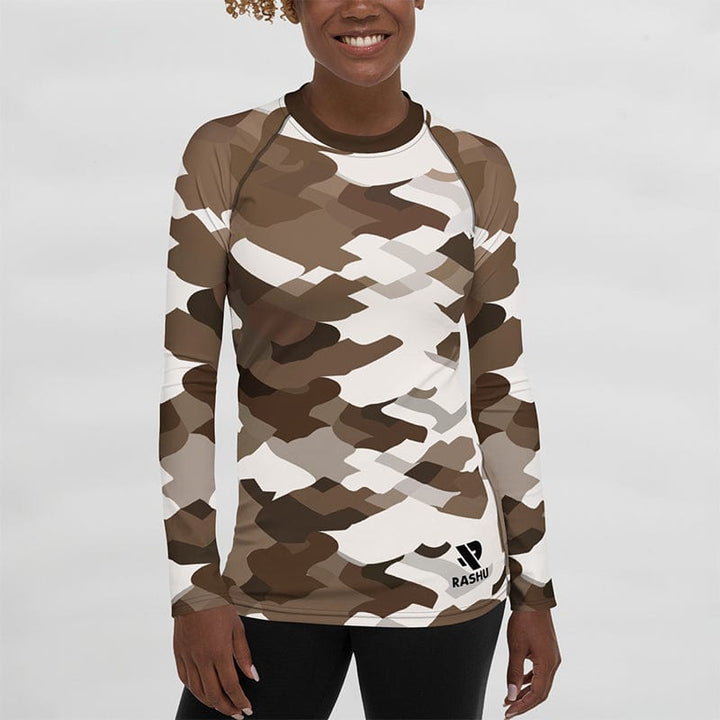 Rashguard Marron Camo - Femme Votre Rash Guard, Votre Mérite | Rashu