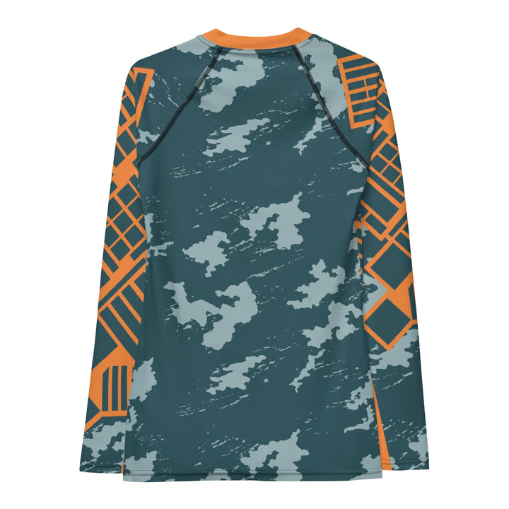 Rashguard Motif Urbain Gris et Orange - Femme Votre Rash Guard, Votre Mérite | Rashu