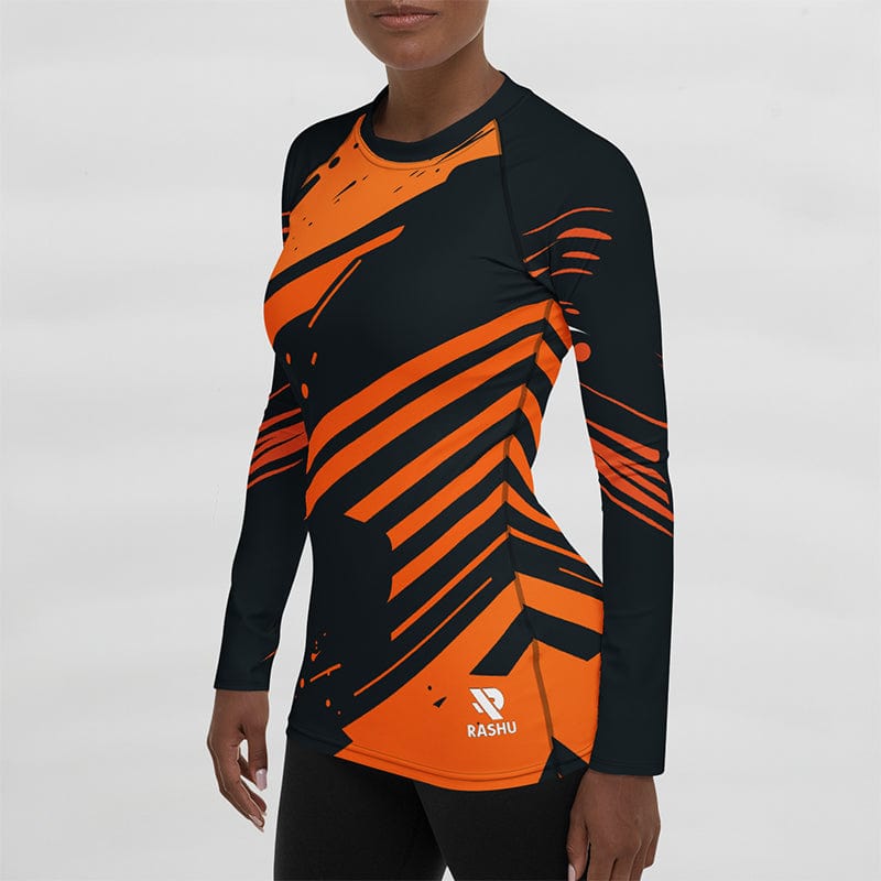 T Shirt Compression Orange - Femme
