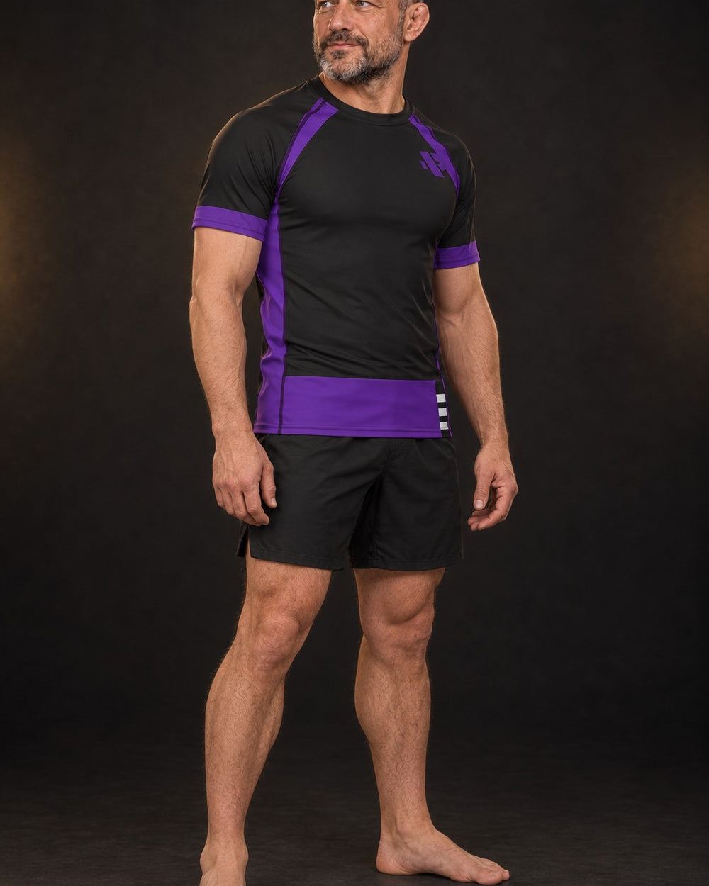 Rash guard Ranked Ceinture Violette manches courtes homme