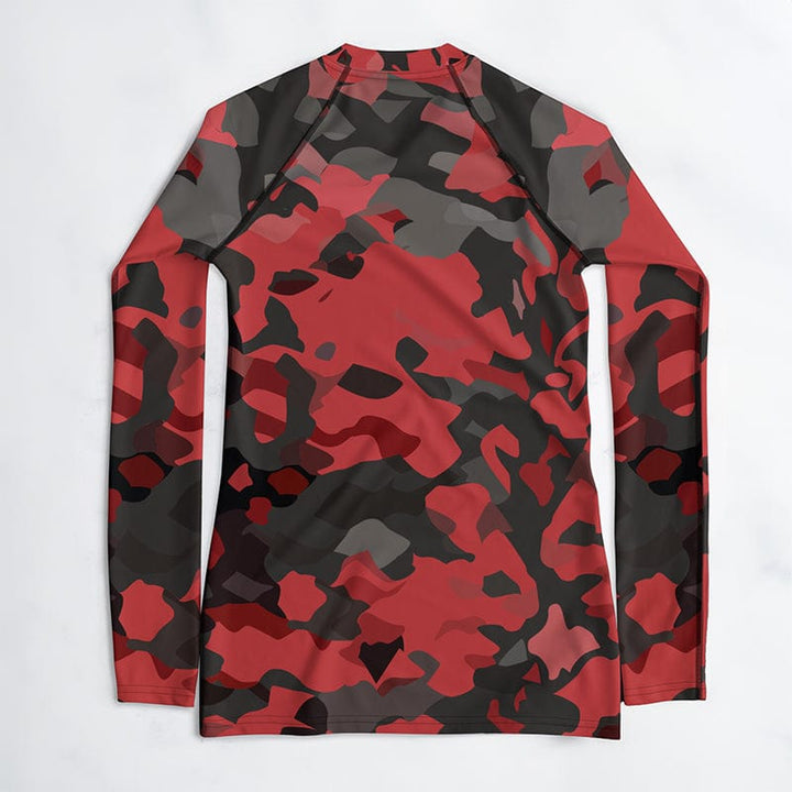 Rashguard Rouge Camouflage - Femme Votre Rash Guard, Votre Mérite | Rashu