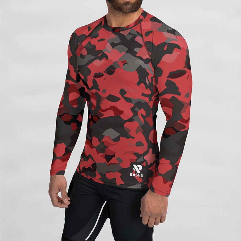 Rashguard Camo Rouge - Homme