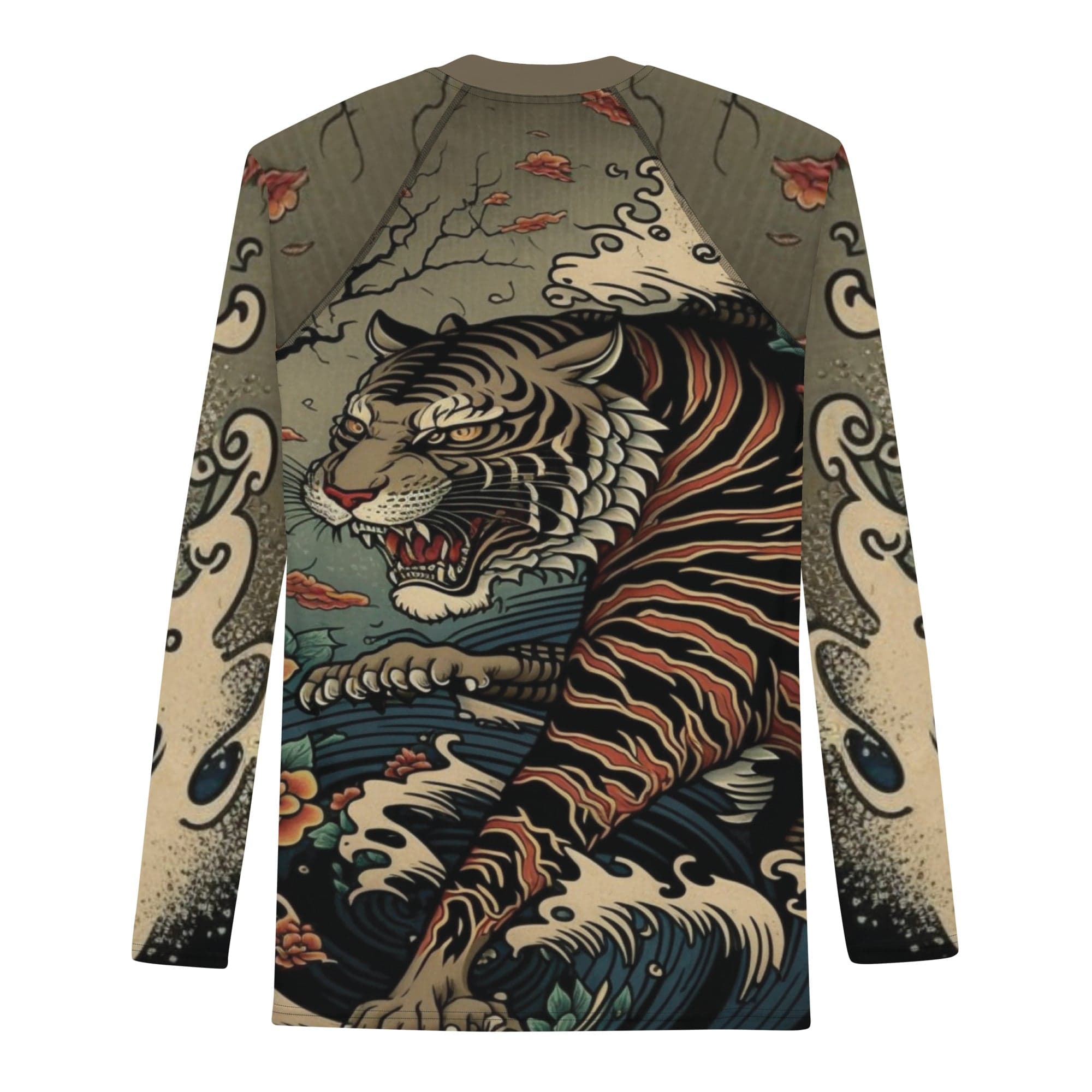 Rashguard Tigre Japonais Olive - Homme Rashu | Shop de Rash Guards Numéro 1