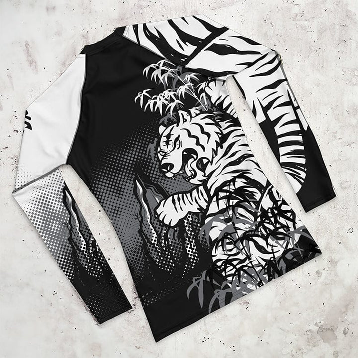 Rashguard Tigre Noir et Blanc - Homme Rashu | Shop de Rash Guards Numéro 1