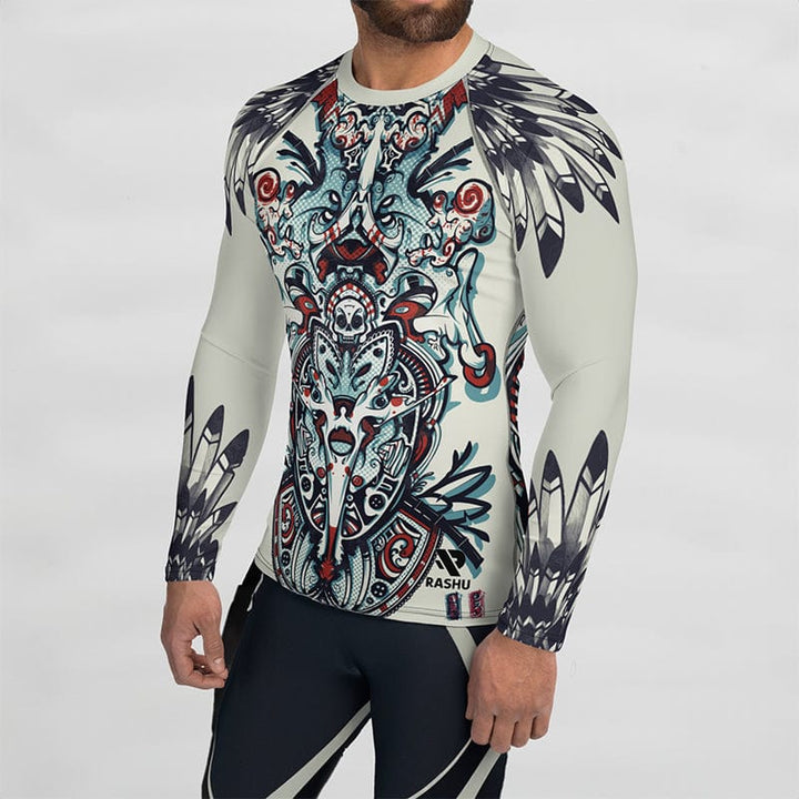 Rashguard Totem Ethnique Blanc - Homme Rashu | Shop de Rash Guards Numéro 1