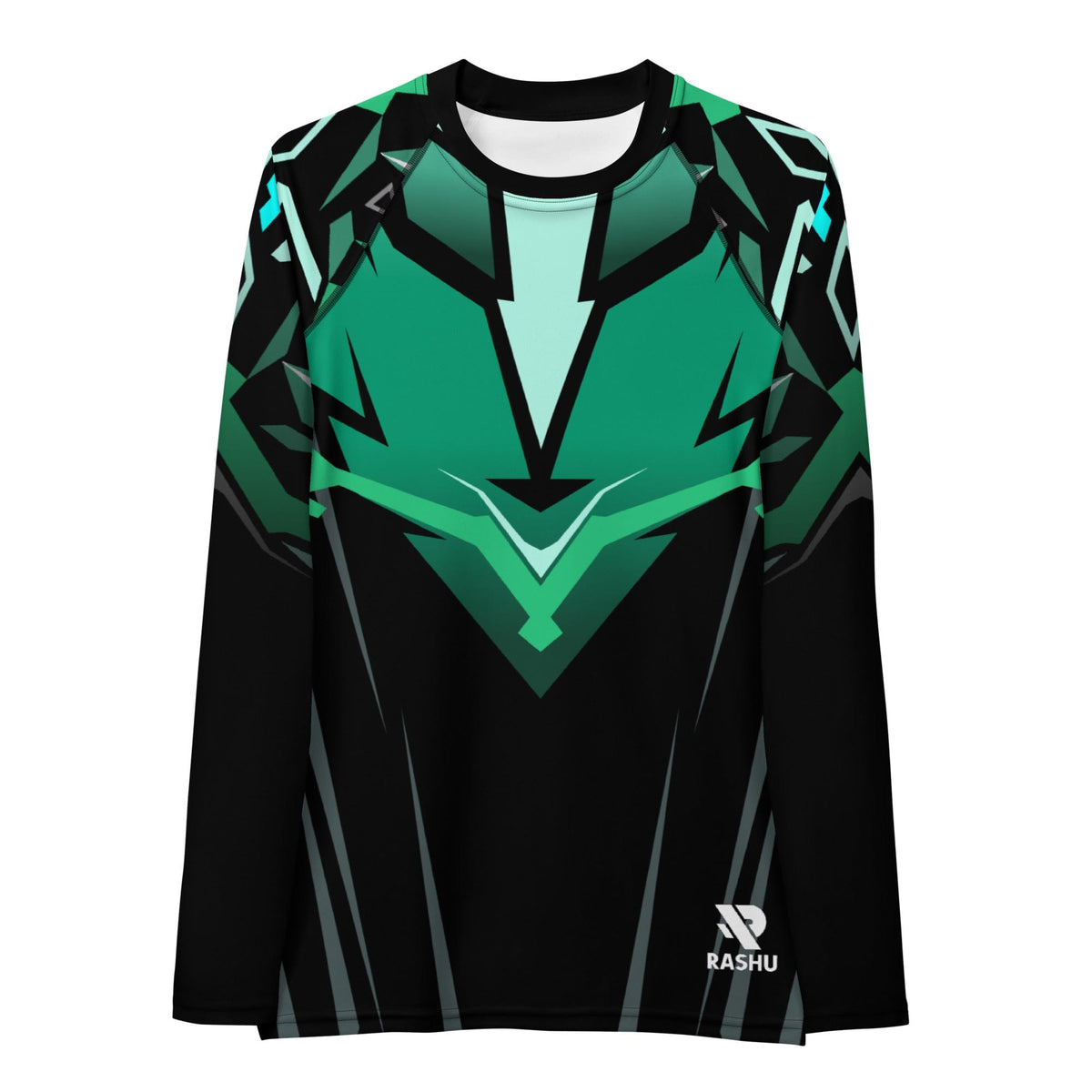 Rashguard Vert et Noir Électrique - Femme Votre Rash Guard, Votre Mérite | Rashu